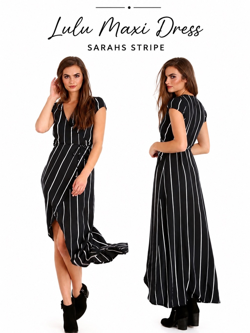 Faithfull The Brand Lulu Striped Wrap Maxi Dress XS